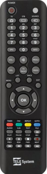 Erstatningsfjernkontroll for Woxter DVB-T1600TV-HD