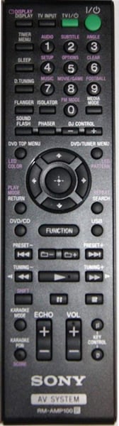 Replacement remote control for Sony RM-AMP100
