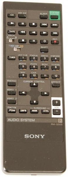 Replacement remote control for Sony RM-S505