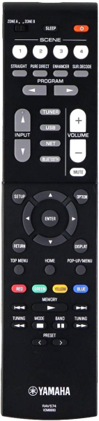 Replacement remote for Yamaha RAV574 VDM8690 RX-V4A RXV4A