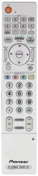 Replacement remote for Pioneer AXD1536, PDP6071HD, PDP5070PU PDP5071PU