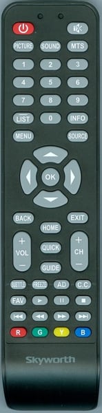 Replacement remote for Skyworth 32E2, 40E2, 43E2, 43E2S