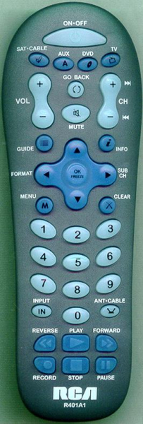 Replacement remote for Rca R52WH76, M50WH185 SMALL, R52WH74, 273015