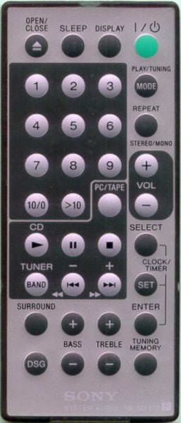 Replacement remote for Sony CMTEX22, 147615811, HCDEX22, RMSCEX22