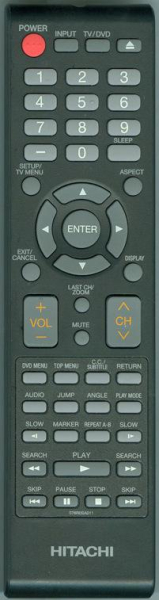 Replacement remote for Hitachi 076R0SA011, L26D204