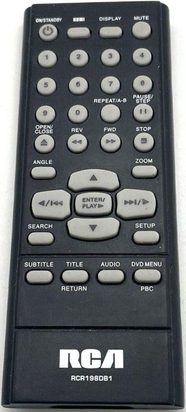 Replacement remote control for Rca RCR198DB1