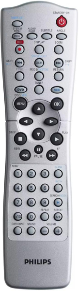Replacement remote control for Philips DVP620VR00