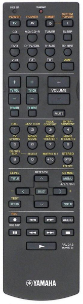 Replacement remote for Yamaha DSP-AX630SE RX-V557 RX-V530RDS RX-V540RDS