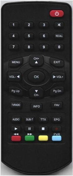 Replacement remote control for United DVBT9955