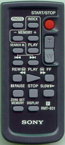 Replacement remote control for Sony RMT-831