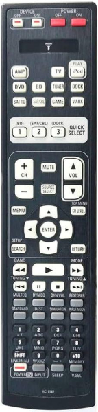 Replacement remote control for Denon RC-1147