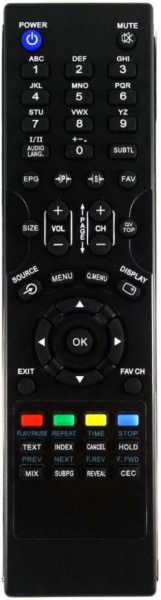 Replacement remote control for Videocon VU263LD