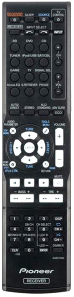 Replacement remote for Pioneer AXD7660, VSX522K, 8300766000010IL