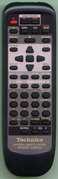 Replacement remote for Technics EUR646463, SAAX720