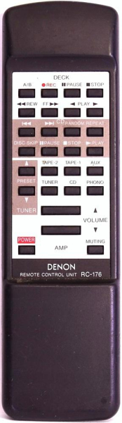 Replacement remote control for Denon RC-176