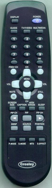 Replacement remote for Crosley C32HDGB, C42HDGB, C37HDGB