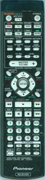 Controlo remoto de substituição para Pioneer VSX918VS, VSX918, VSX818V, XXD3147