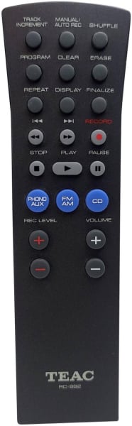 Replacement remote for Teac/teak GF350, 0217GF35000000, RC992, GF650