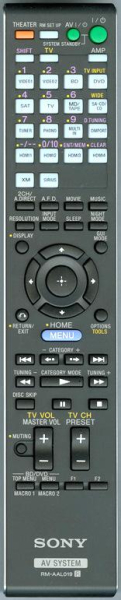 Controlo remoto de substituição para Sony STRDG1200, RMAAL019, A1542913A, 148787511
