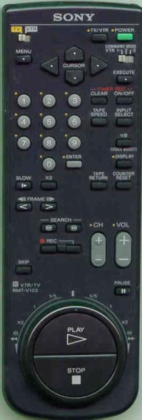Replacement remote for Sony 146687411, EVS2000, SLV900HF, RMTV123