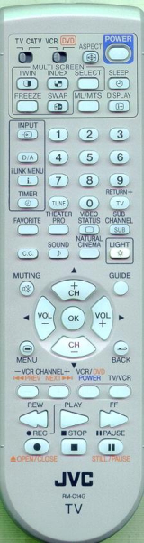 Replacement remote for JVC HD-56FN98 HD-56G786 HD-56G886 HD-61FC97 HD-61FC97CO