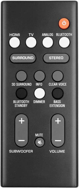 Replacement remote for Yamaha VAF7640 YAS-108 ATS-1080