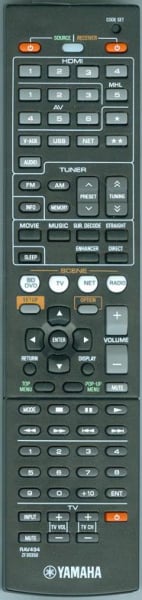 Controlo remoto de substituição para Yamaha RAV494 RAV498 RX-V575 RX-V475 HTR-4066