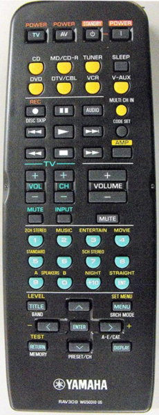 Replacement remote control for Yamaha RAV309