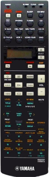 Replacement remote control for Yamaha RAV231V754590EU