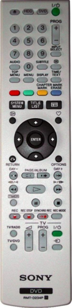 Replacement remote control for Sony RMT-D234P-LW