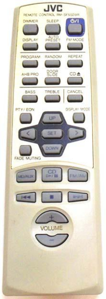 Replacement remote control for JVC RM-SFSSD9R