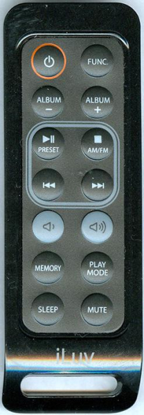 Replacement remote control for Iluv I177