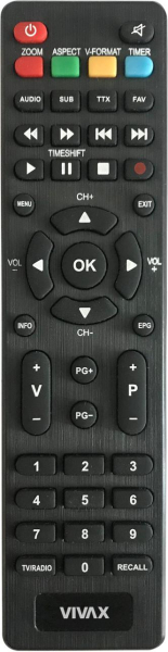 Replacement remote control for Vivax DVB-T2-182