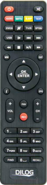 Replacement remote control for Dilog DCT-280HD