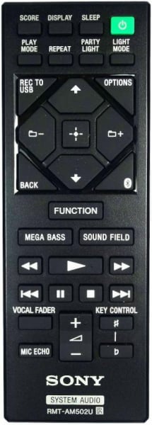 Replacement remote control for Sony RMT-AM502U