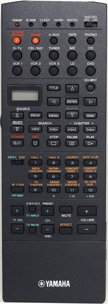 Controlo remoto de substituição para Yamaha RAV220, RXV1, V4565600, DSPAX1
