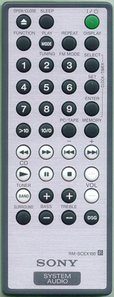 Replacement remote control for Sony RM-SCEX100