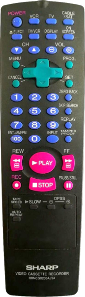 Replacement remote control for Sharp RRMCG0235AJSA