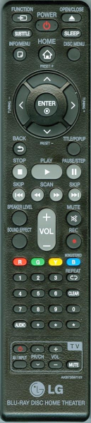 Replacement remote control for LG AKB73597101