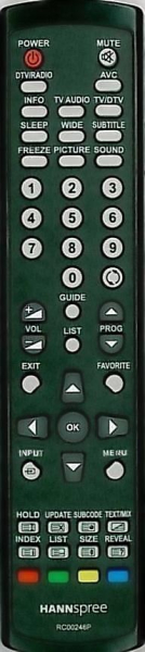 Replacement remote control for Hannspree RC00246P
