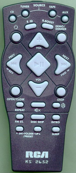 Replacement remote for Rca 268773, RS2652C, RS2652, RS2652B