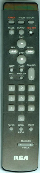 Replacement remote for Rca VSQS1363, 221300, VR701HF, VR617HF