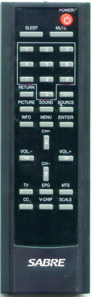 Replacement remote for Sabre LCT371BKA, LCD191BKA