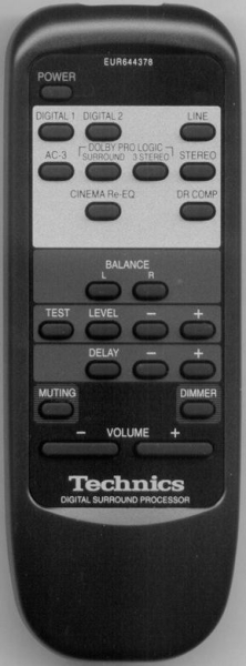 Replacement remote for Technics EUR644378, SHAC300