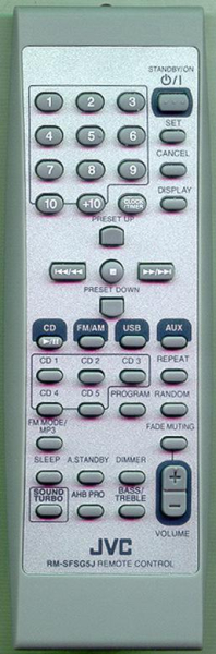 Replacement remote for JVC BI643FSG5050, CAFSG5, FSG5, RMSFSG5J