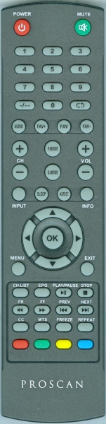 Replacement remote for Proscan PLDED5520-UHD, 14B PRO
