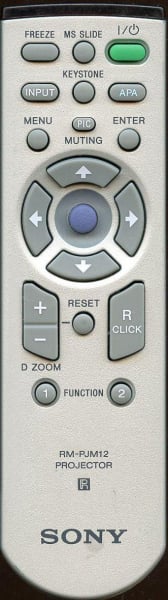 Replacement remote control for Sony RM-PJM12