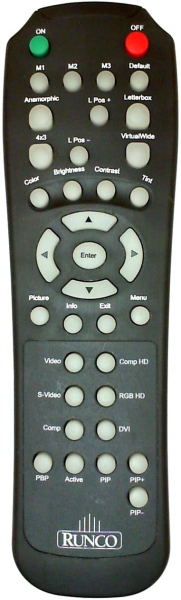 Replacement remote for Runco CL710LT CL710 CL510 CL510LT
