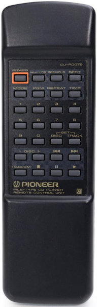 Replacement remote for Pioneer PDF79, CUDP078, PDF605, CUPD078, PDF705