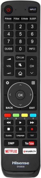 Replacement remote control for Hisense H60N5705
